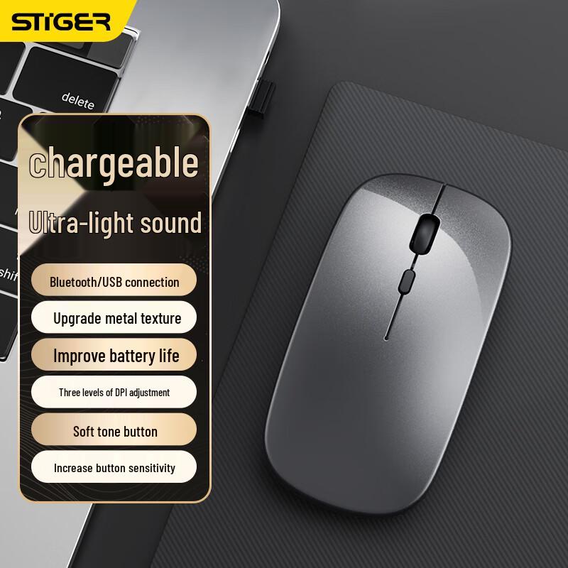 Stiger Multi-Mode Wireless Rechargeable Silent Mouse