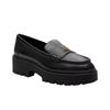 Coach Lucy Leather Round Toe Slip-On Loafers Chunky Heels 5Cm Women Loafers Black CCH95-BLK