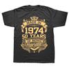 Unisex 50 år gammel Vintage 1974 50-års bursdag Unisex T-skjorte for kvinner Kone Ektemann B-Day Presents Ordtak Sitat Grafisk T-skjorte