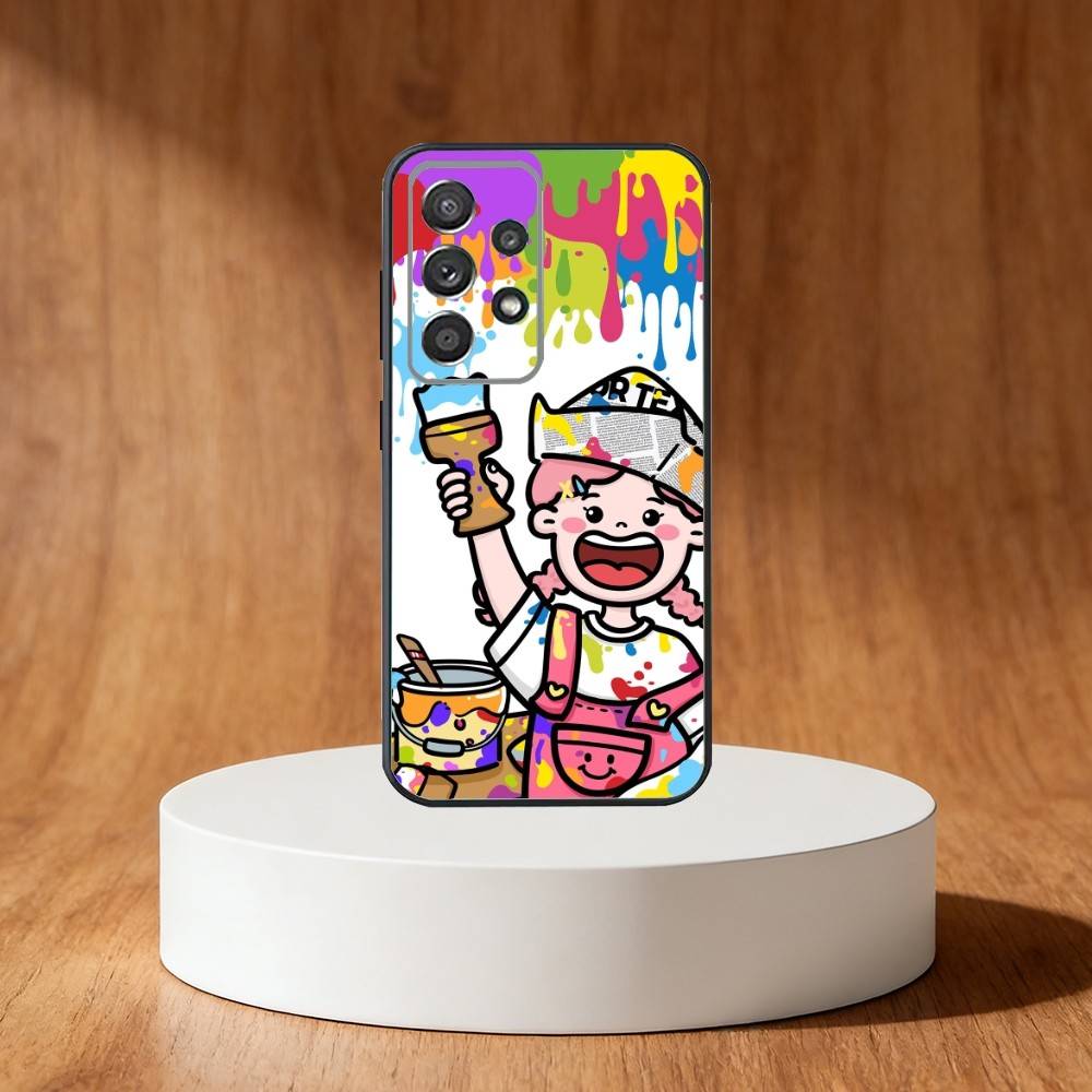 Cute Cartoon Couple Phone Case For Samsung S25,S24,S21,S22,S23,S30,Ultra,S20,Plus,Fe,Note,10,9,5G Black Cover