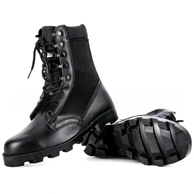 Tactical Boots Men Training Special High-Top Shoes Outdoor Shock-Absorbing Hard-Soled High-Waist Hiking Botas