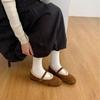 2025 Autumn and Winter New Niche Retro Fluffy Shoes Women's Velvet Warm Bag Head Single Shoes Wear Non-slip Cotton Shoes