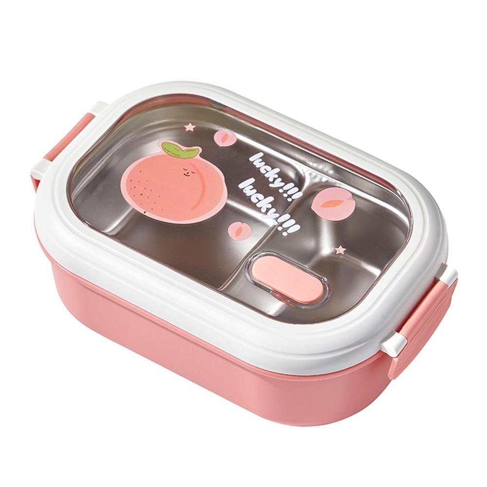 2 Compartments Lunch Storage Container Stainless Steel Food Container Thermal Lunch Box  For Travel