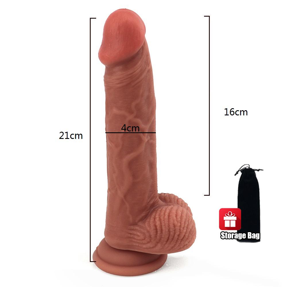 Liquid Silicone Dildo for Women Realistic Penis Adult Toy Soft Flexible Texture with Suction Cup