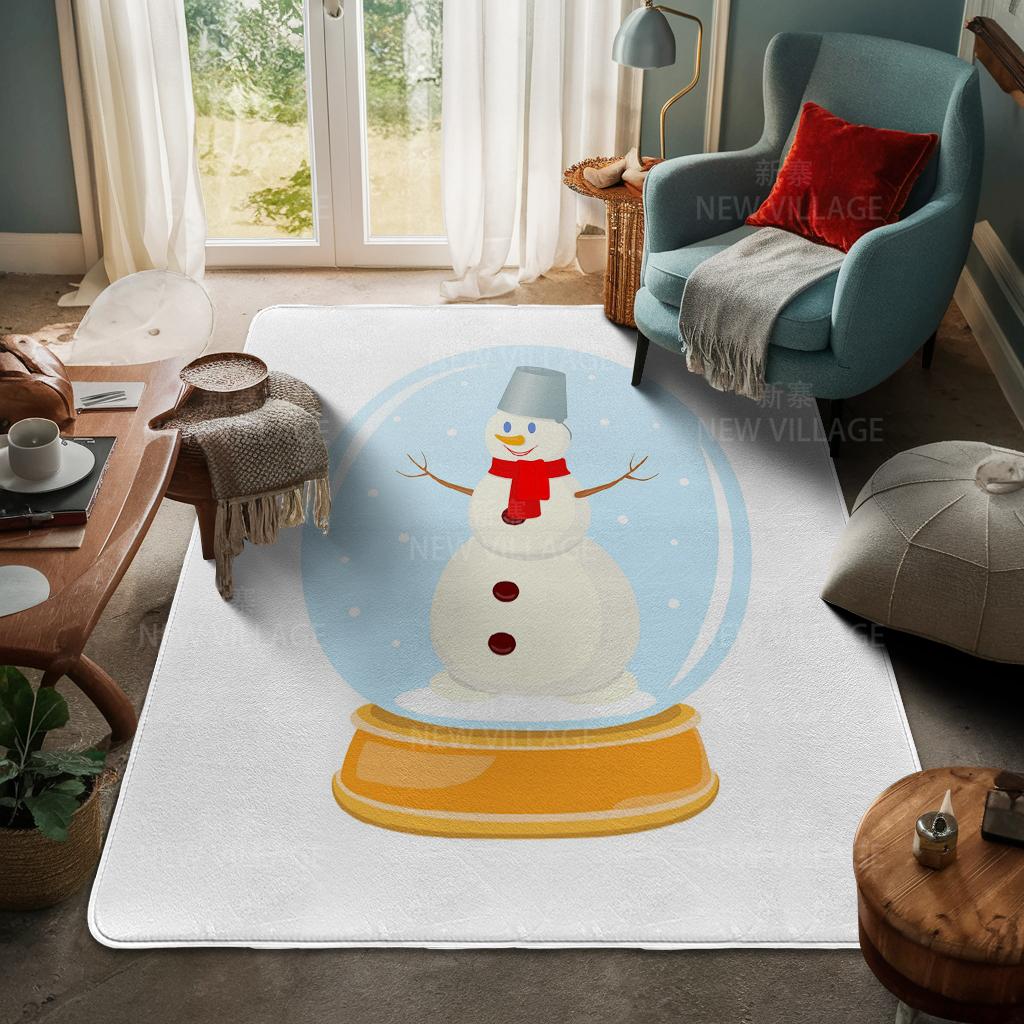 House Entrance Carpet Home Door Mat Living Room Bath Foot Bathroom Non-slip Water Absorption Rugs Bath Merry Christmas Winter