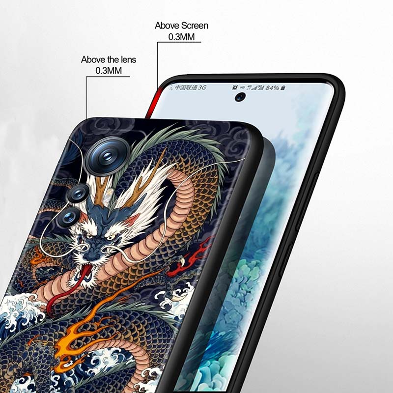 Fashion Dragon Illustration For Xiaomi Mi 15 14 13 13T 12 12T 12S 11 11i 11T Pro Ultra Lite 5G Black Soft Phone Case
