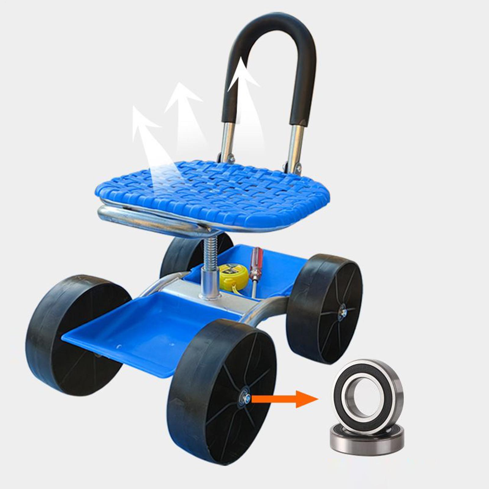 Передвижное садовое сиденье Регулируемая садовая тележка на колесах для посадки Вращающееся на 360 градусов садовое кресло Подставка для инструментов для улицы China Mainland