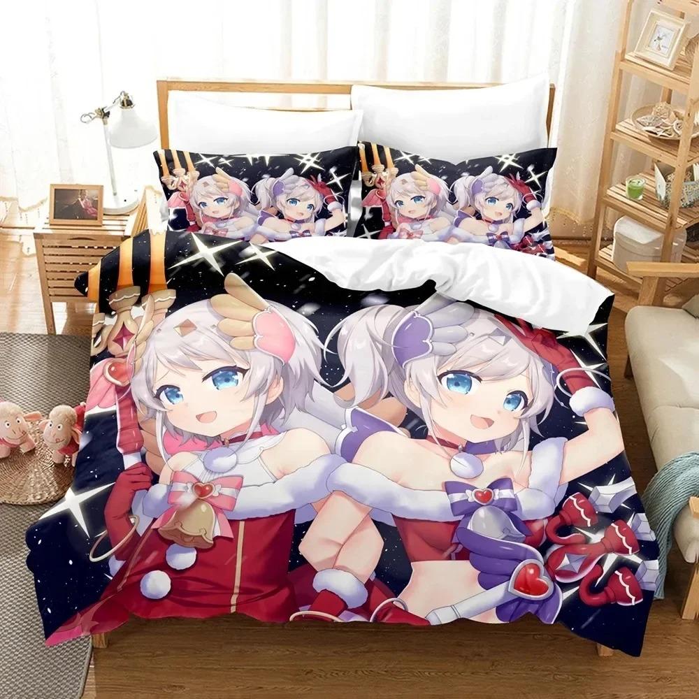 Anime Princess Connect ReDive Bedding Set Boys Girls Twin Queen Size Duvet Cover Pillowcase Bed Kids Adult Home Textileextile