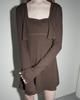 Hety Ellen Babydoll Dress (Brown)