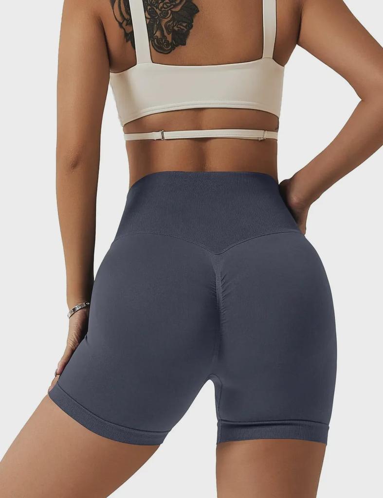 Pantaloni Scurți Seamless pentru Yoga - Foarte Elastici, Model Peach Fit