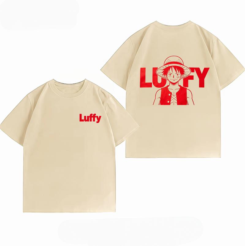 Unisexs Clothing New 100 Cotton Summer TShirt One Piece Unisexs TShirt Luffy Black White Print Casual Unisexs TShirt