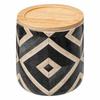 Canvas Cotton Pad Organizer For The Bathroom Made Of Dolomite And Wood