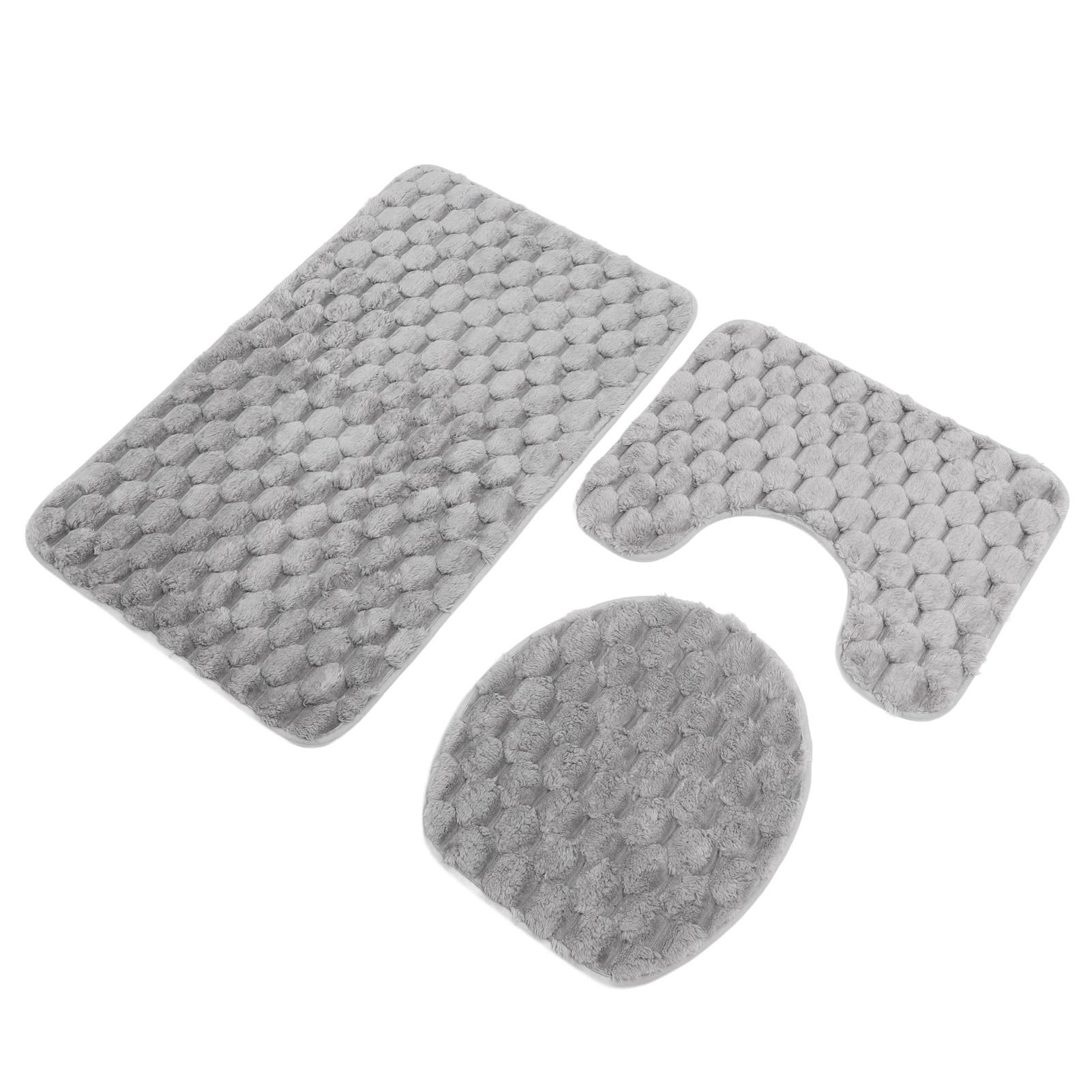 

Toilet Training Soft Rug Set with Toilet Cover Mat Water Absorbent Anti Slip Three Dimensional Tufted Warm Bathroom Rug Set for Child Adult