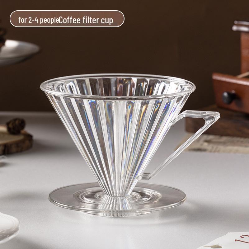 Clear Plastic Pour-Over Coffee Filter Conical Drip Pot
