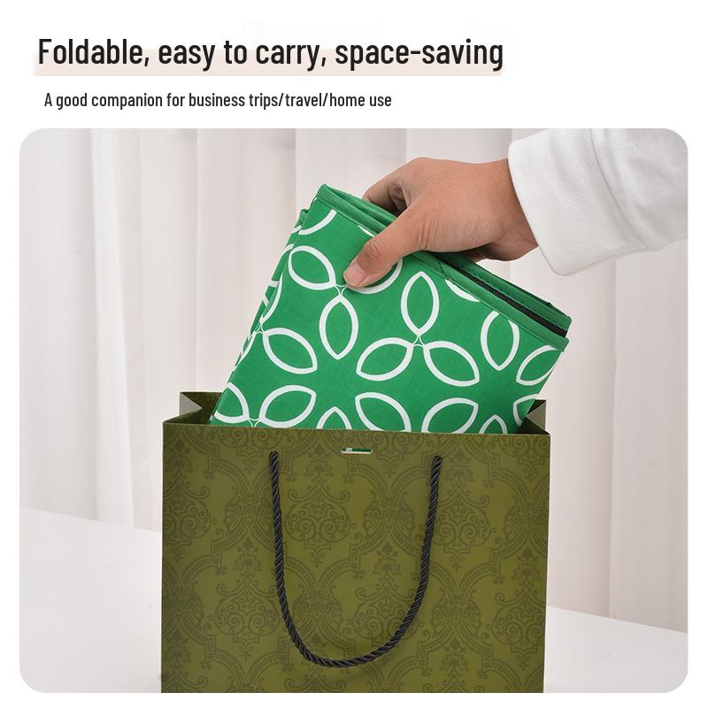 Portable Green Leaf Ironing Mat: Six-Layer Protection, Soft, Foldable, Waterproof, Heat-Resistant, Non-Slip Pad for Garment Steaming.