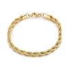 Fashion Titanium Steel Spiral Hemp Rope Twisted Chain Couple Bracelet with Lobster Clasp - Multi-Size Hip Hop Trend