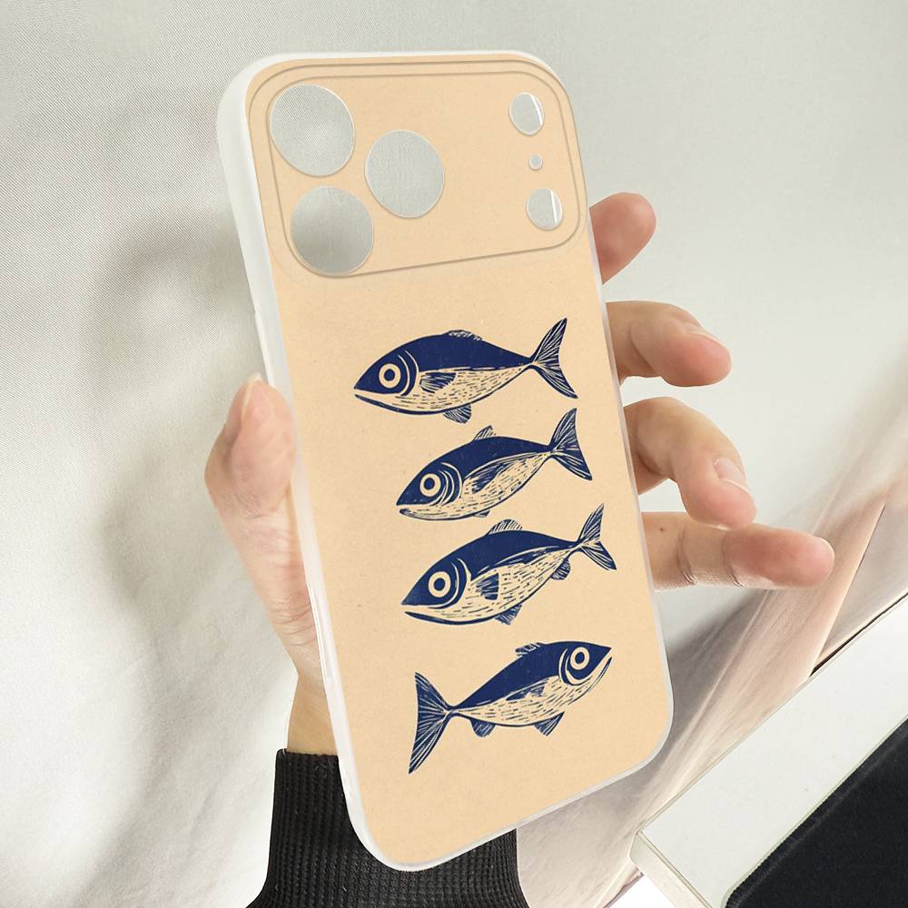 Sardines Fish Art Phone Case For iPhone 14,16,15,11,13,17,12,Air,Mini,Plus,E,Pro,Max Magnetic Magsafe Frosted Cover