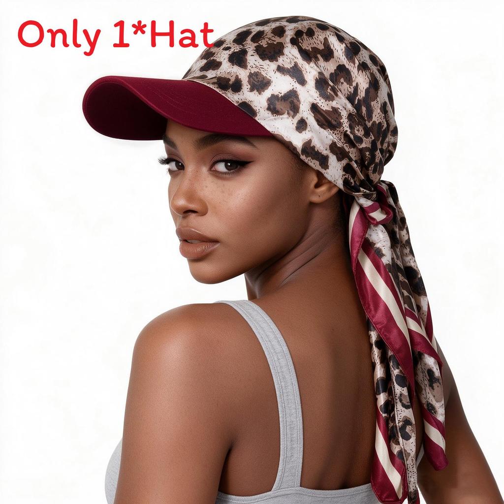Fashion Print Silk Scarf Headwear With Sun Protection For Outdoor Activities