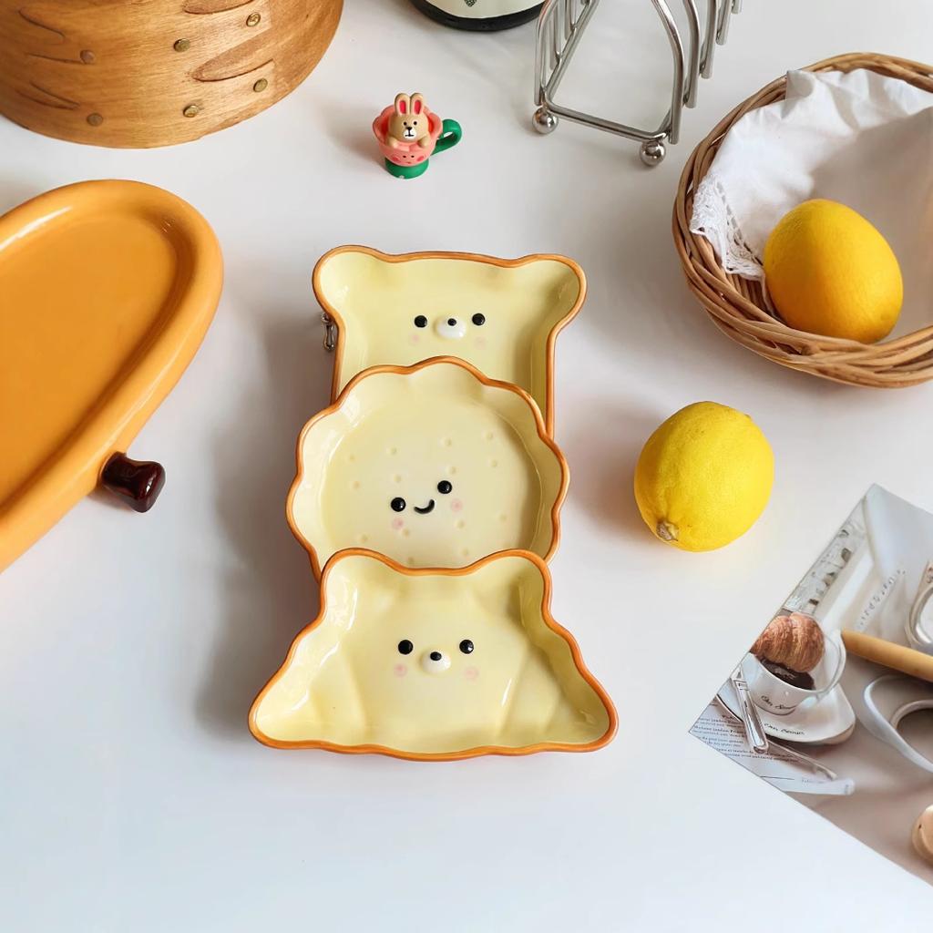 Ceramic Dipping Dish Cute Small Sauce Plate for Soy Sauce Vinegar Hotpot Home Kitchen