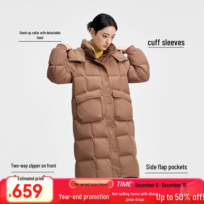Qianrengang Liu Tao Style Women's Long Hooded Down Jacket Y309167Y