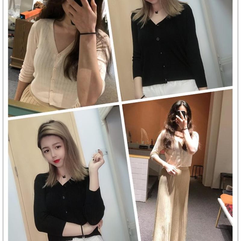 Mode Neuer Dünner Strick-Cardigan Damen Sommer Klimatisierter Gestrickter Sonnenschutz-Cardigan Damenbekleidung Slim Lady Strickwaren Tops 26231