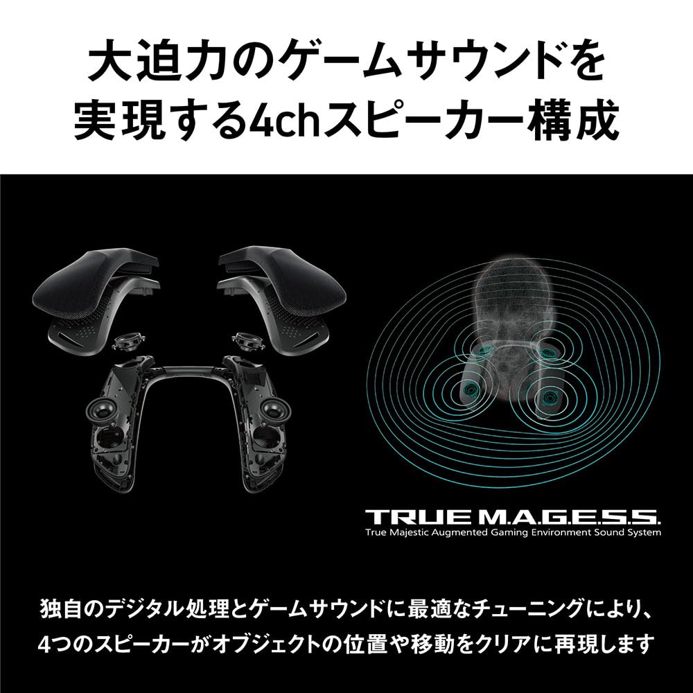 Panasonic Gaming Neck Speaker SC-GNW10S Wireless Model with SOUNDSLAYER 4-Channel Real Surround Sound and Voice Chat, Black