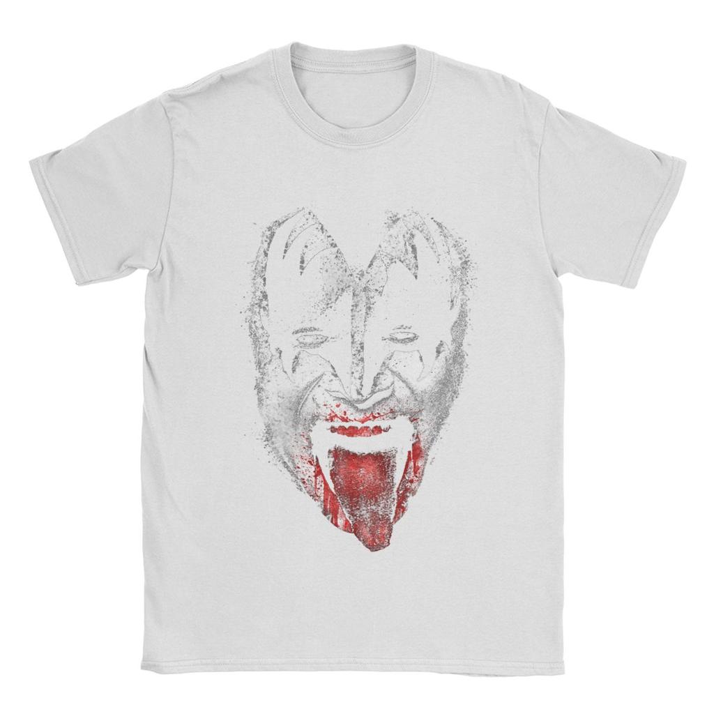 Kiss Demon Face Men T Shirt Rock Brand Novelty Tees Short Sleeve O Neck T-Shirt Cotton Big Size Clothes