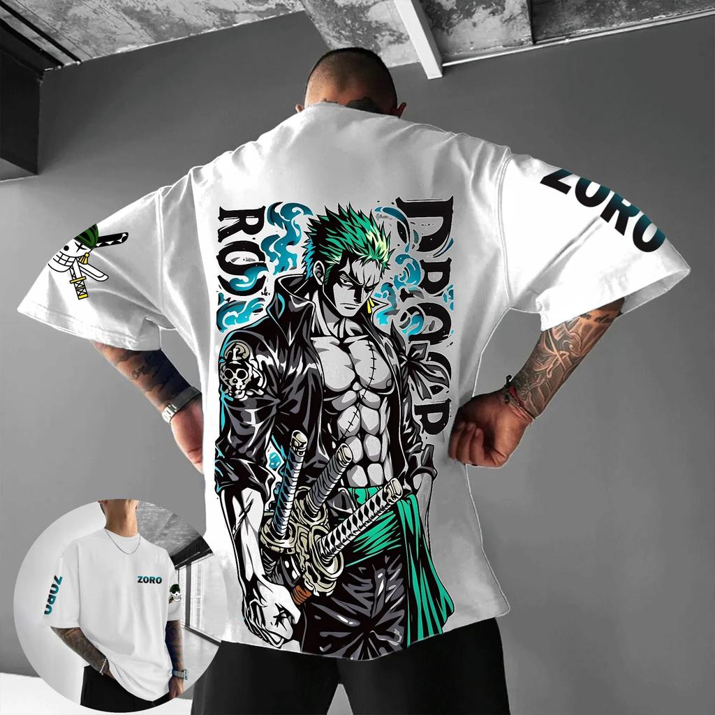 T-Shirt - Offizielles lizenziertes Zoro Merchandise, Oversized Unisex Oberteil, Weiche & atmungsaktive Baumwolle