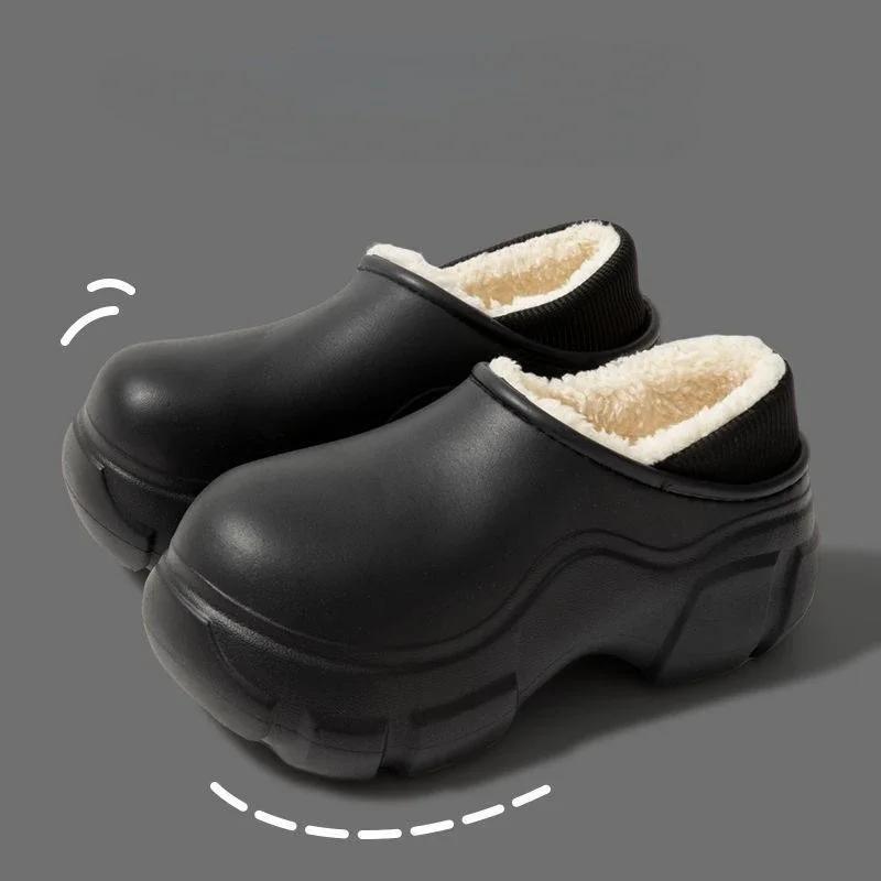 Thick Sole Women's Slippers Winter Warm Cotton Shoes for Women Outdoor Comfortable Waterproof Shoes Soft Cute Indoor Women Shoes