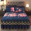 Hochwertiger, luxuriöser, weicher Bettrock, Winter-Plüsch, dick gesteppt, Bettdecke, Rock, King-Size-Bett, Pad-Tagesdecke, inklusive Kissenbezug