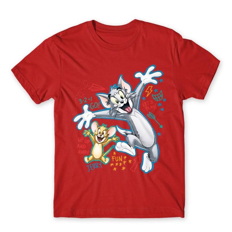 2026 Summer Comic Form Tom and Jerry Image 100 Cotton Printed Oversize Casual Tshirt Adult Children Parentchild Top Homewear