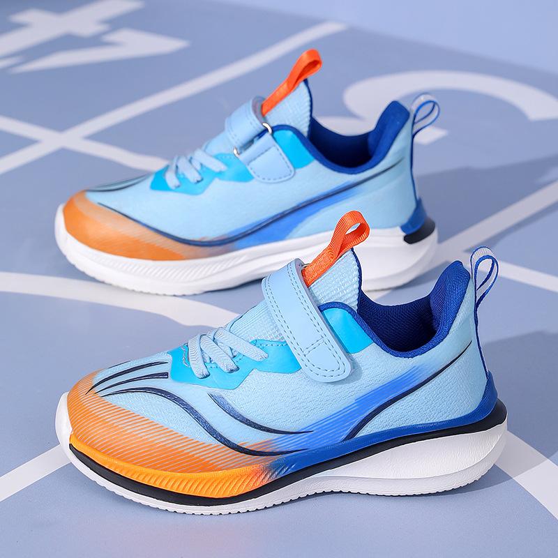 Children's lightweight running shoes fashion casual new middle-aged children's mesh rotating button red rabbit casual boy