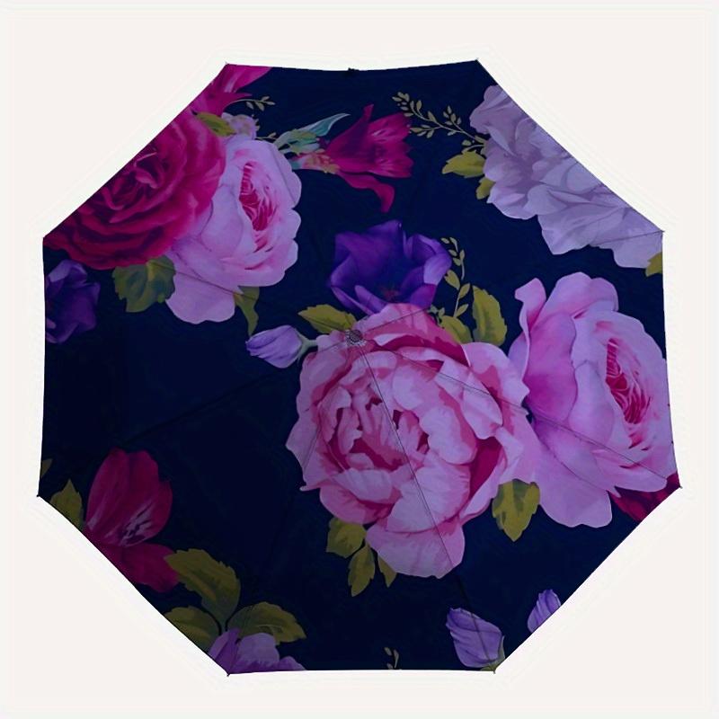 

1pc Floral Pattern Automatic Open/close Folding Umbrella, Compact Portable Travel Umbrella,Durable Construction yy250814159