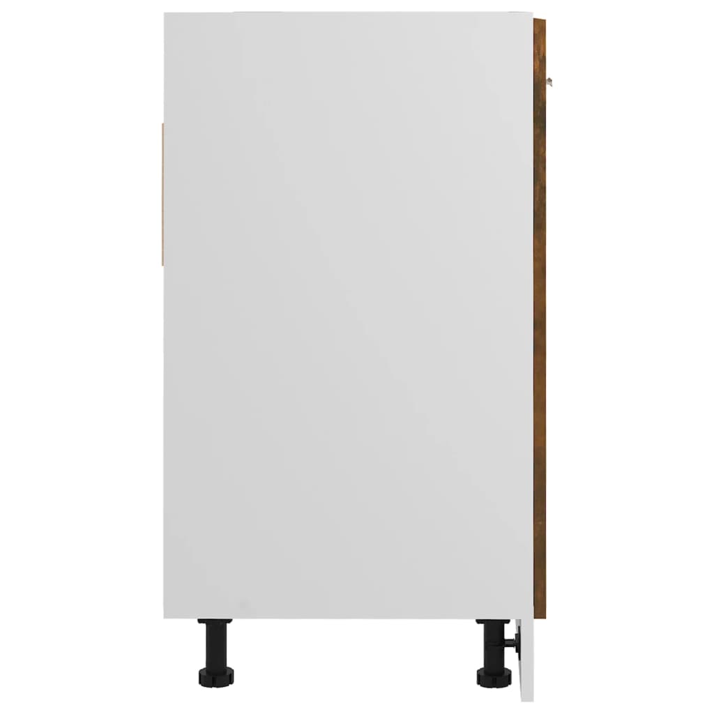 Lyon Under Sink Cabinet In Smoked Oak Finish 80 X 46 X 81.5 Cm Particleboard