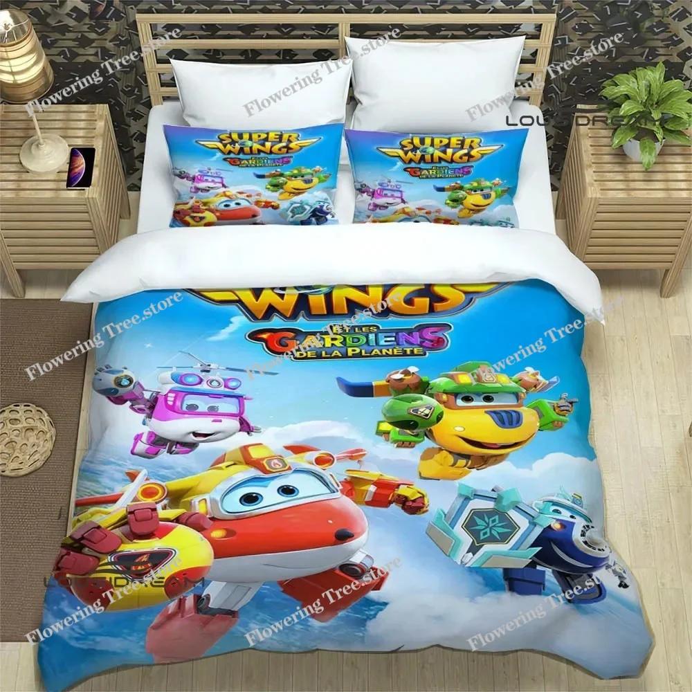 Cute Cartoon Super Wings Bedding Sets Exquisite Supplies Set Duvet Cover Bed Comforter Set Bedding Set Luxury Birthday Gift