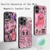Cute pink Manana poster pattern design Phone Case For iPhone 17 16 15 14 13 12 Plus Pro Max  High-end Luxury Magsafe Sheepskin