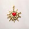 Trendy Sun Pendant Copper Gold-Plated Drip Oil DIY Jewelry: Necklace, Bracelet, Earring Accessories for Women