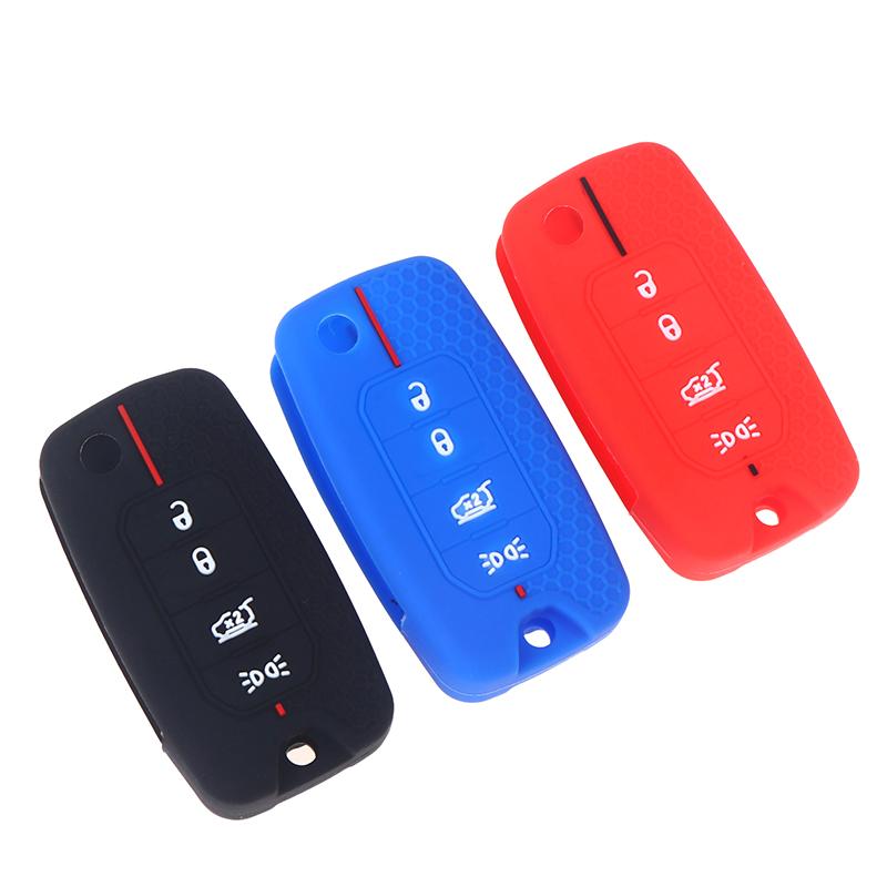 Silikon Schlüsselanhänger Autoschlüsselhülle Schlüssel Schale Abdeckung Für Jeep Cherokee Compass S Renegade Grand Commander Forjcuv Charger
