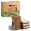 Kitchen Cellulose Dishwashing Natural for Dishwashing Sponge, Sponge, Eco-Friendly Sponge, Biodegradable, Material, Non-Scratch, Odorless, (6,