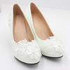 Starry Cat Women's White Lace High-Heel Wedding Shoes - Round Toe, New Style 2302
