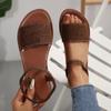 Fashion Women Sandals Summer Fashion Solid Color Comfortable Casual Shoes for Women New Retro Style Lightweight Round Toe Flat Sandals