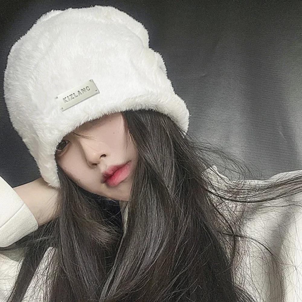 Soft Beanie Cap Warm Fluffy Bonnet Hat Y2k Winter Hat  Woman/Men