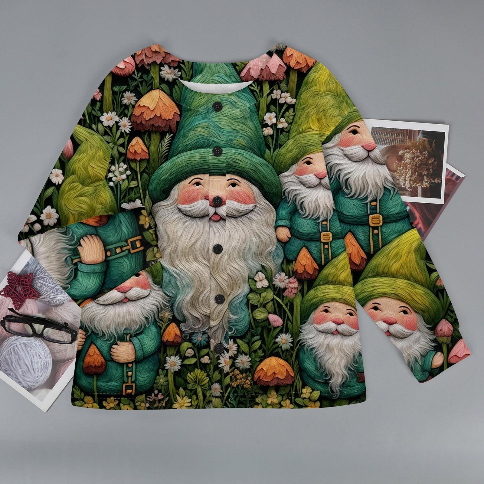 

Женское модное теплое трикотажное пальто с длинным рукавом и принтом XXXL