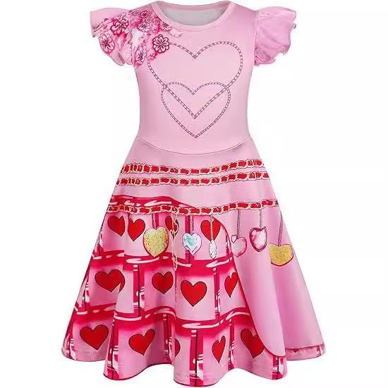 Red Queen Halloween Dress for Girls Kids Costume Role Play Outfit