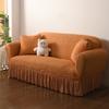 Thick Elastic Bubble Gauze Sofa Cover with Lace Full Wrap Slip Proof for Chaise Lounge Sectional Sofa