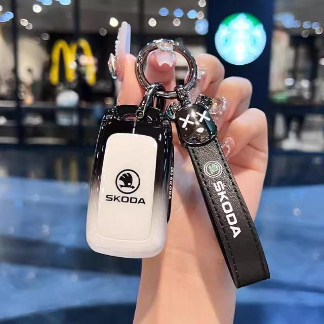 Car Remote Key Case Cover Protector Holder Shell Fob For Skoda Octavia A5 A7 Fabia Superb Kodiaq Karoq Auto Keychain Accessories EH4