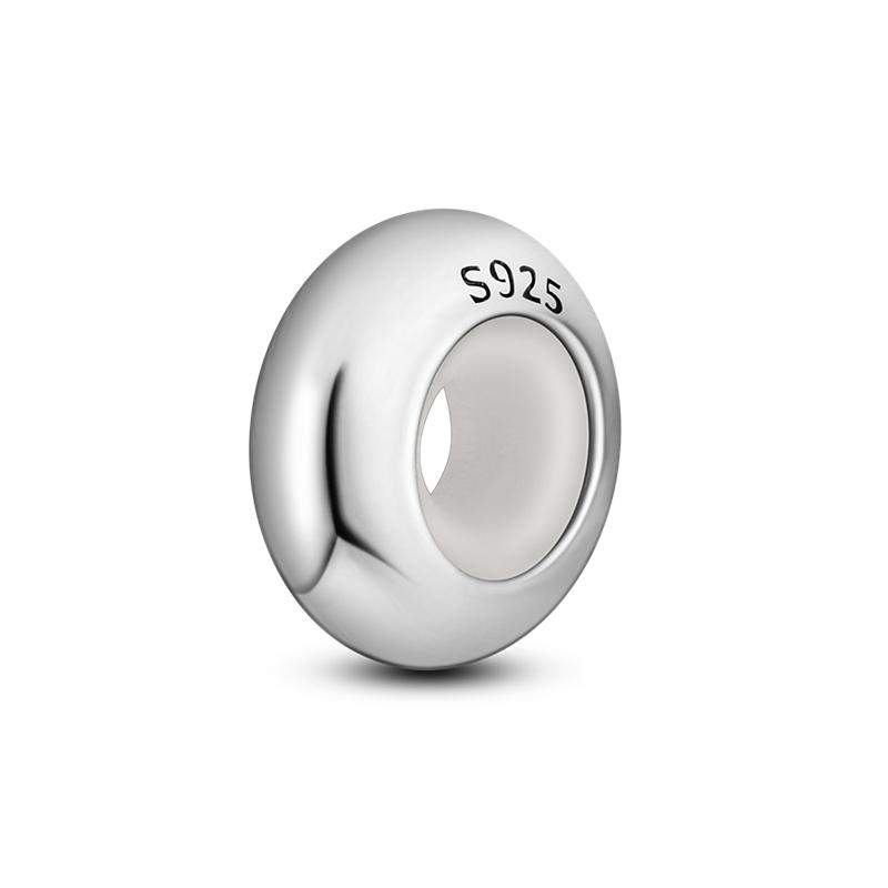 New 925 Silver Charms Bead Safety Chain Bead Fit Original Charms Bracelet Pendant Fine DIY Birthday Jewelry For Women