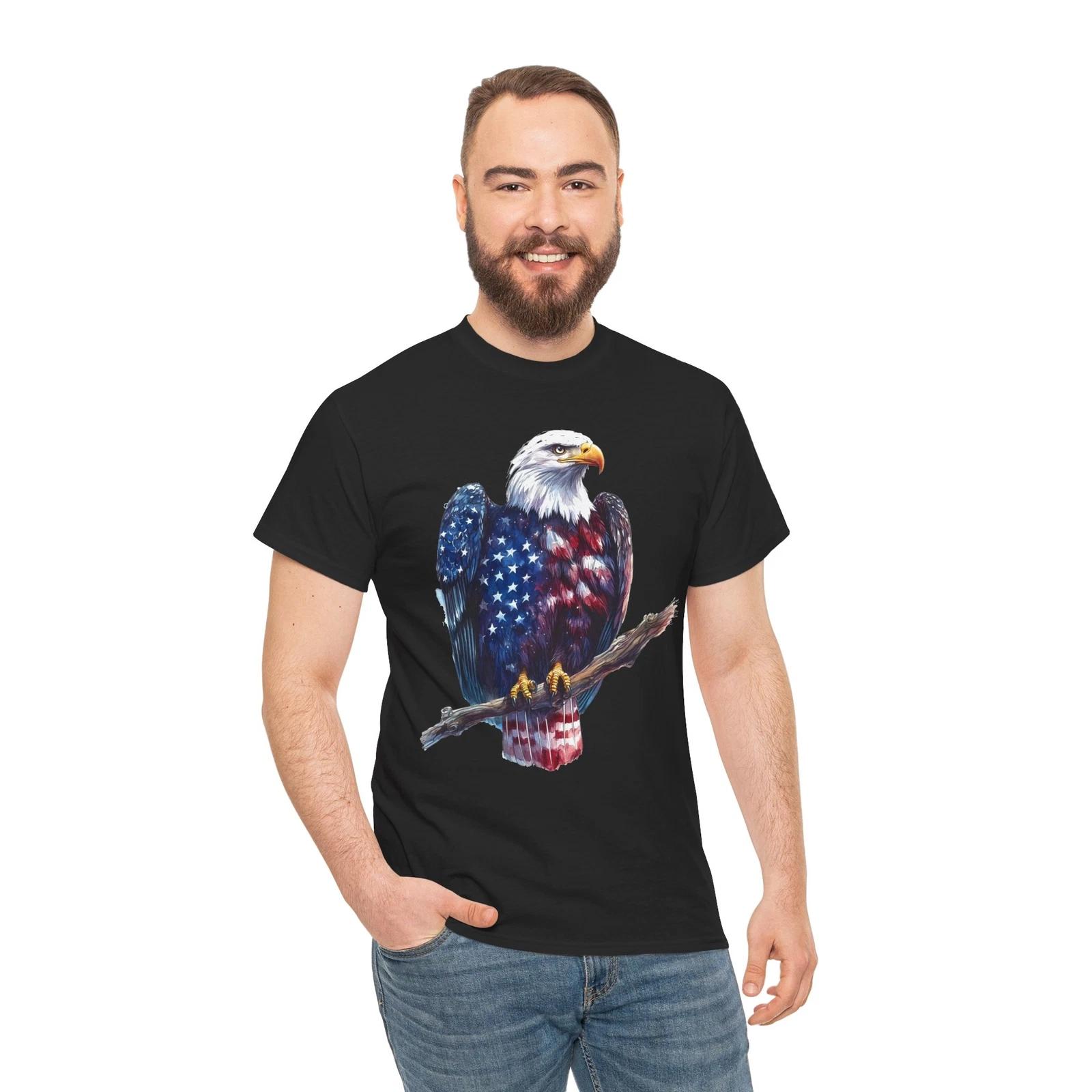 Patriotic American Bald Eagle T-Shirt Double sided Print Symbol of Freedom S