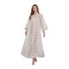 Elegant Embroidered Women's Abaya: Middle Eastern Loose-Fit Long Robe/Dubai Dress