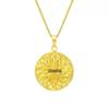 Gold-Plated Fu Character Round Pendant Necklace for Women - Stylish, Simple, and Versatile Clavicle Chain